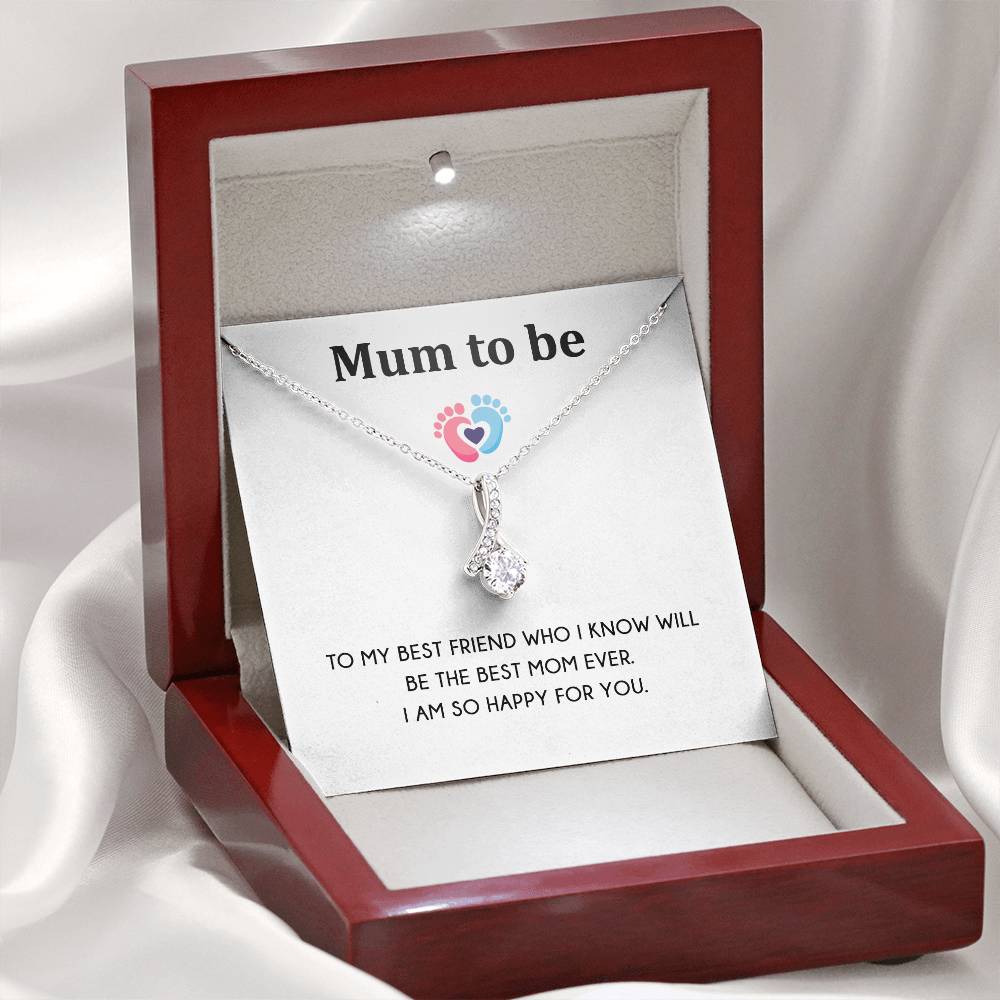 Gift for Expecting Best Friend – Mum To Be Necklace with Sweet Note