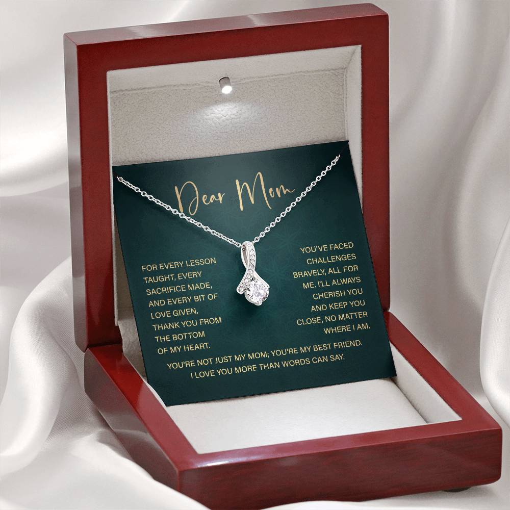 Dear Mom Mother’s Day Necklace From Daughter/son Special Birthday Jewelry For Mother Best Anniversary Necklace Gift Thoughtful Christmas Gift Just Because Necklace Gift Heart-shaped Jewelry Sentimental Necklace With Message Card