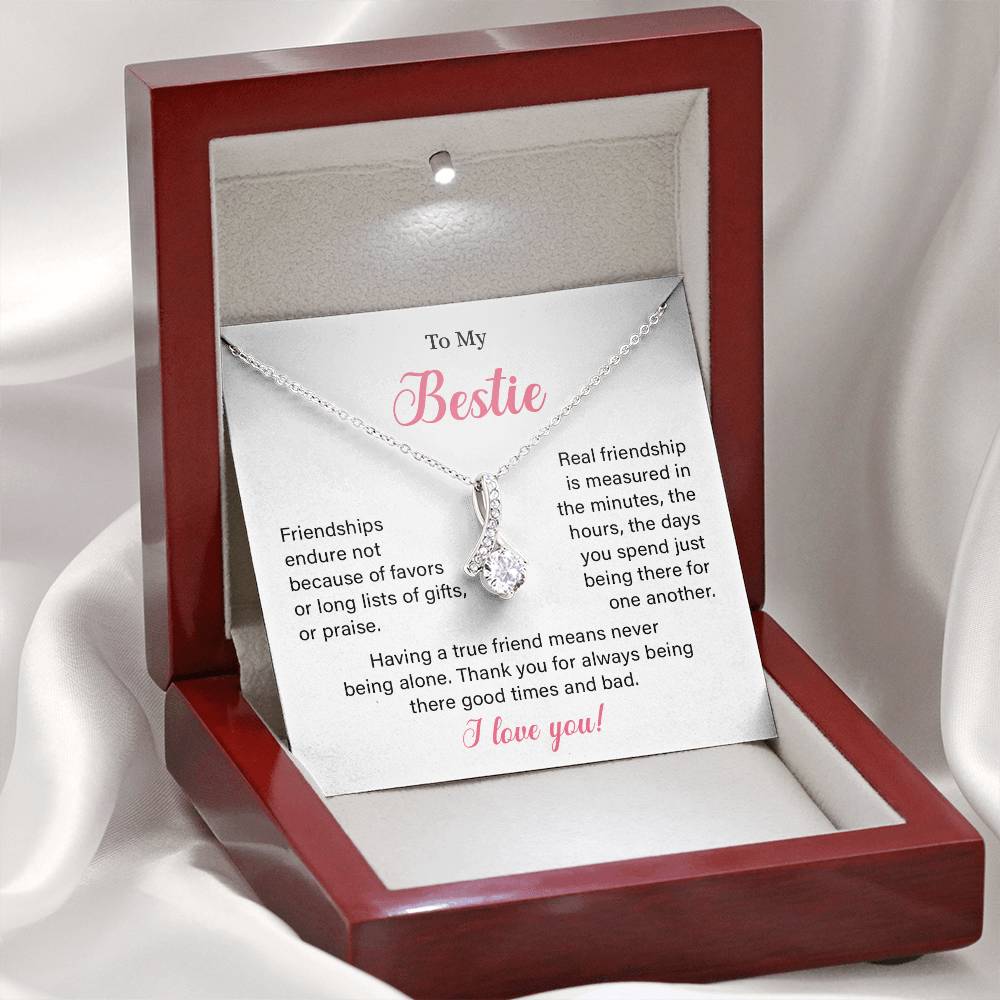 Best Friend Necklace for Women Bestie Gift with Friendship Message Card and Wishbone Necklace