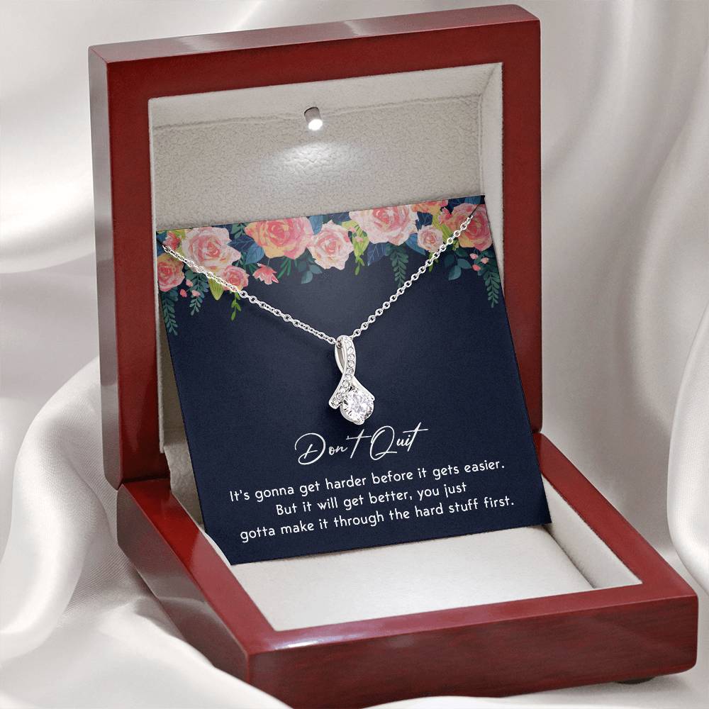 Don't Quit Meaningful Gift Don't Quit Necklace Supportive Gift You Are Strong Necklace Cancer Survivor Jewelry Stronger Necklace Braver Necklace Breast Cancer Necklace For Soulmate Motivational Jewelry Emotional Connection Necklace Never Give Up Necklace