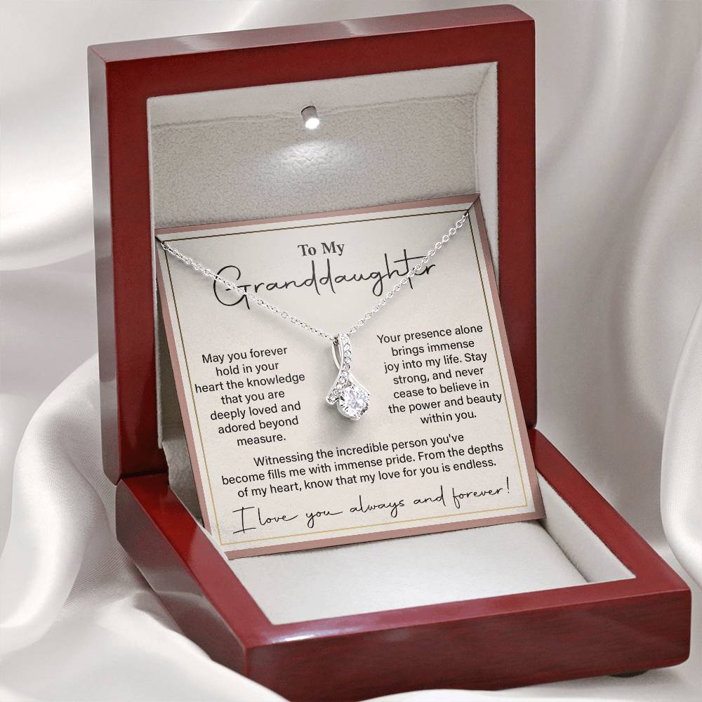 Granddaughter Gift Necklace with Heartfelt Love Message