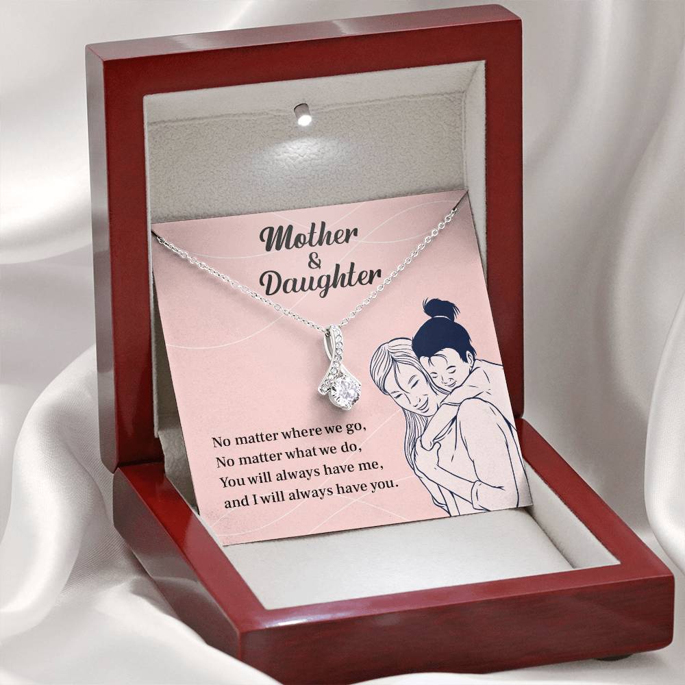 Mother Daughter Necklace Gift with Love Message