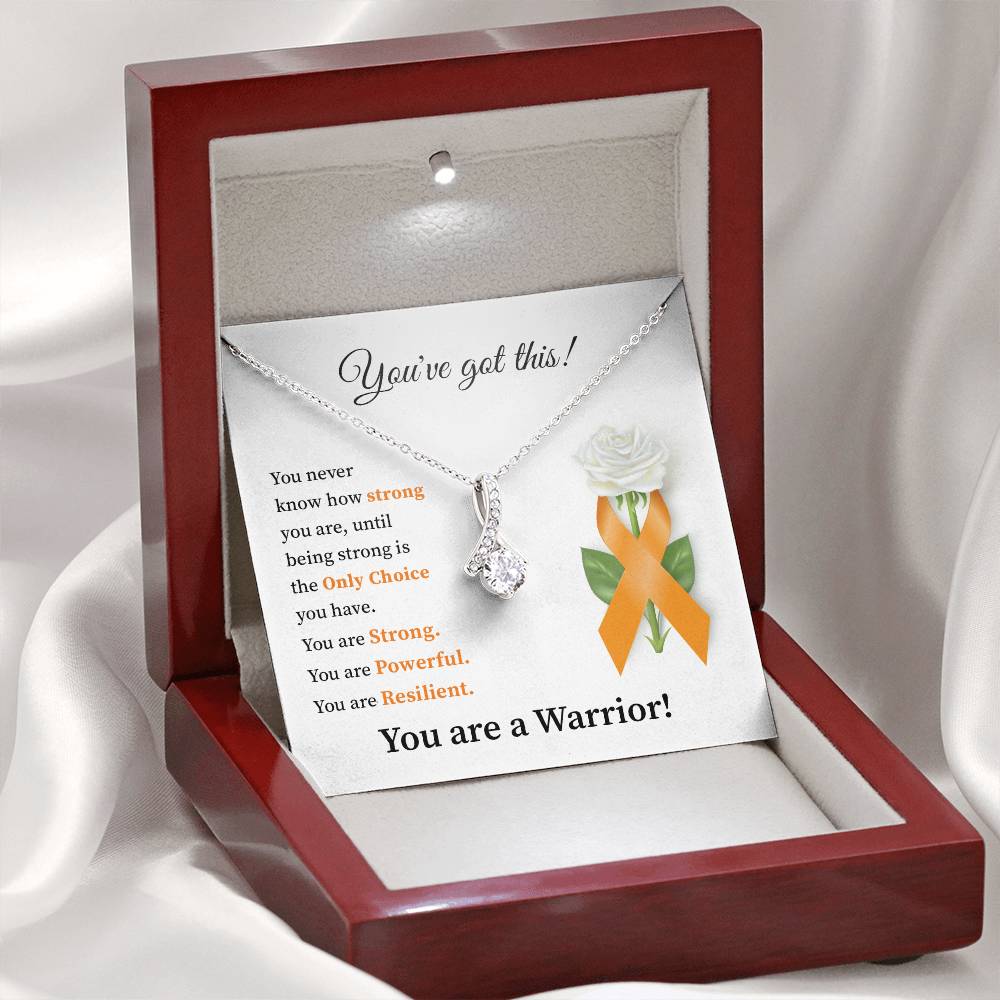 You’ve Got This Orange Ribbon Necklace Warrior Strength Gift for Her