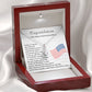 United States Citizenship Gift Necklace With Message Card