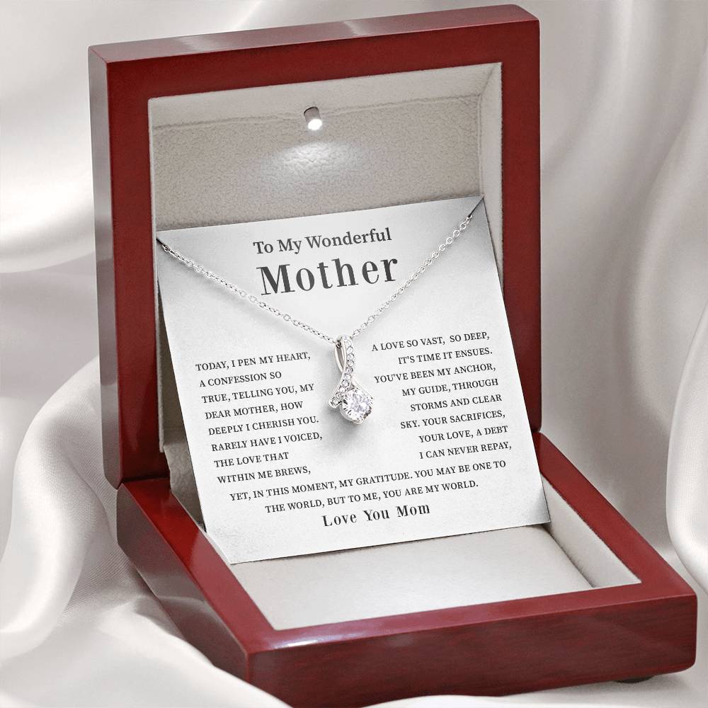 To My Wonderful Mother Love You Forever Mom Necklace Wonderful Mother Necklace Gift Unique Gift For Mother-child Bond Meaningful Gift For Mom Special Occasion Gift For Mom Unique Family Bond Necklace Spiritual Bond With Mom Necklace