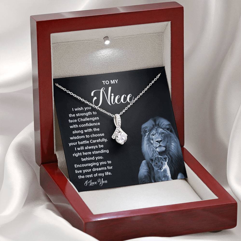 To My Niece Necklace Gift With Meaningful Message Card