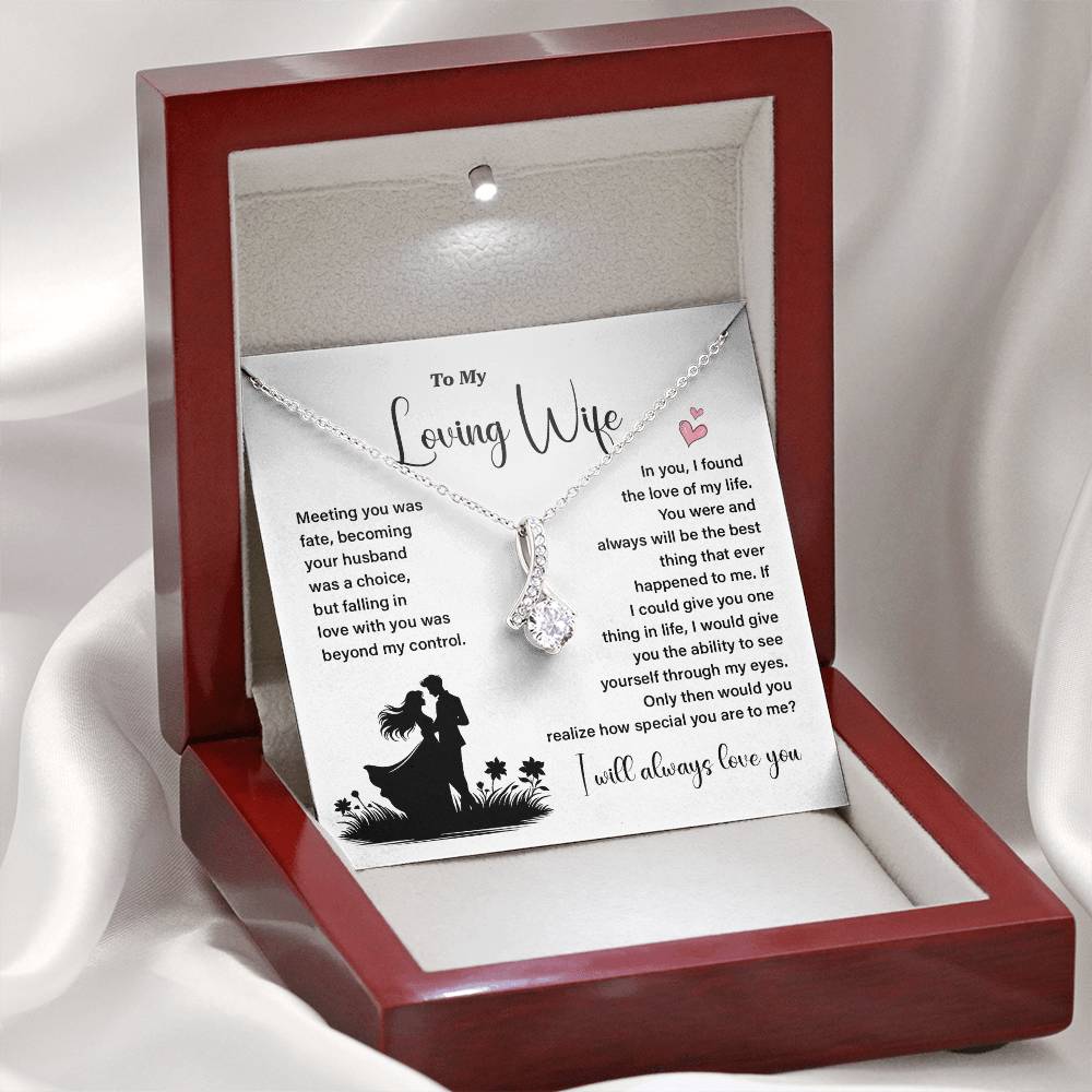To My Loving Wife Necklace Gift with Love Card