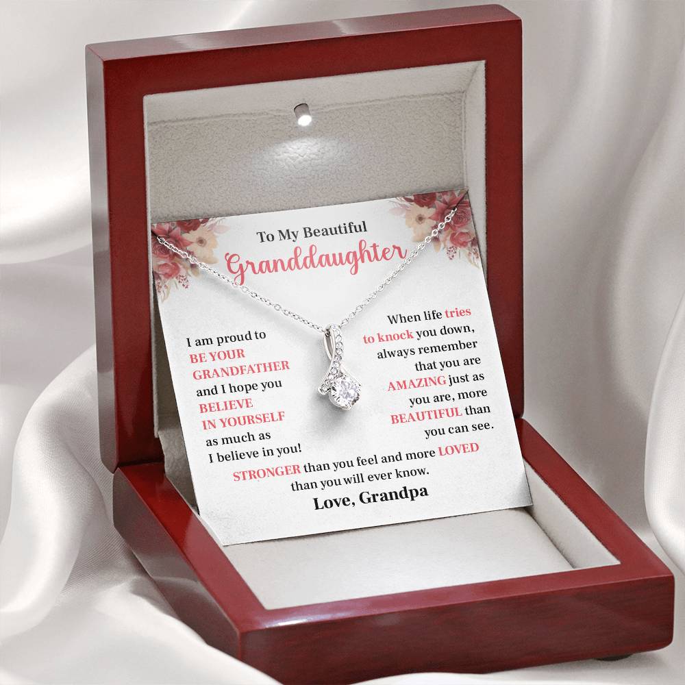Grandpa to Granddaughter Necklace – You Are Loved & Strong