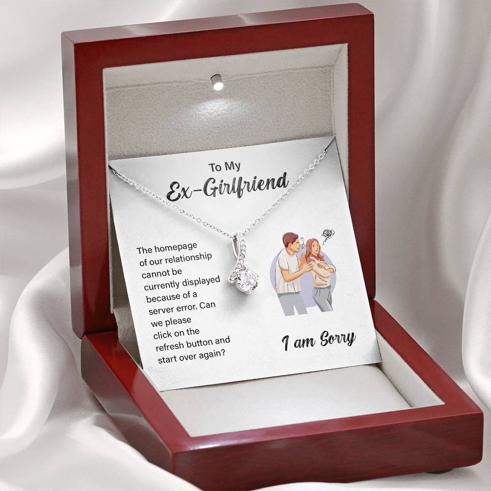 Funny Ex-Girlfriend Apology Necklace with Gift Card