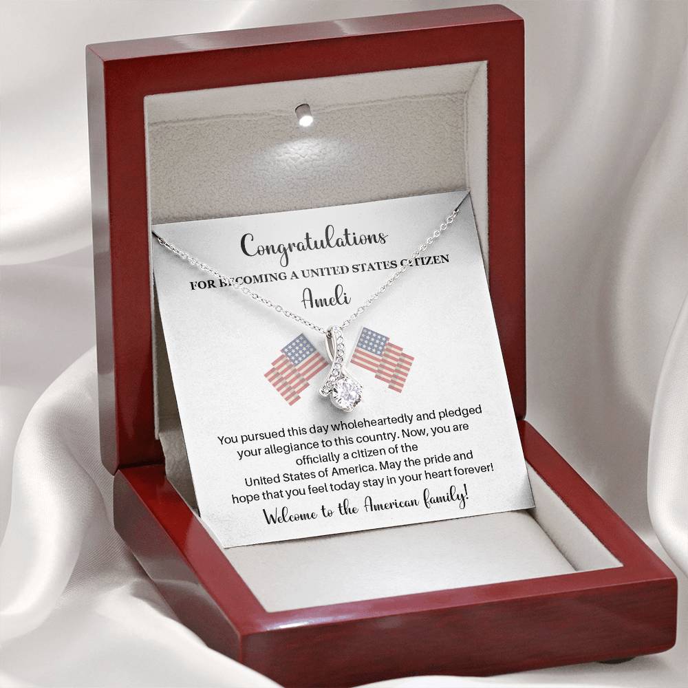 Congratulations Necklace For New U.s. Citizen Necklace For New U.s. Citizen Gift For New Citizen U.s. Citizenship Gift American Pride Necklace Gift For Newly Naturalized Citizen Welcome To America Gift Necklace For Becoming A U.s. Citizen