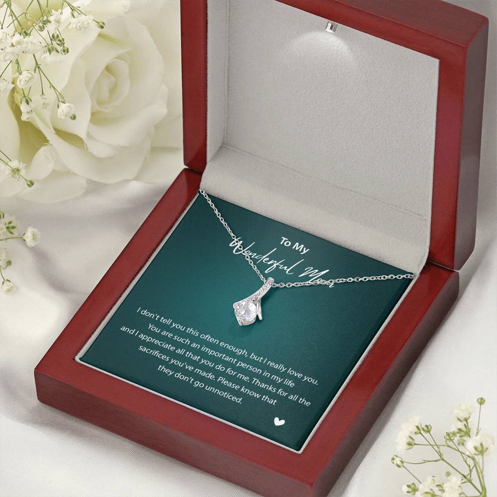 To My Wonderful Mom Wonderful Mom Necklace Gift Unique Gift For Mother-child Bond Unique Gift For Mother-child Bond Necklace For Family Bond Thoughtful Gift For Mother-child Bond Spiritual Bond With Mom Necklace Spiritual Bond With Mom Necklace