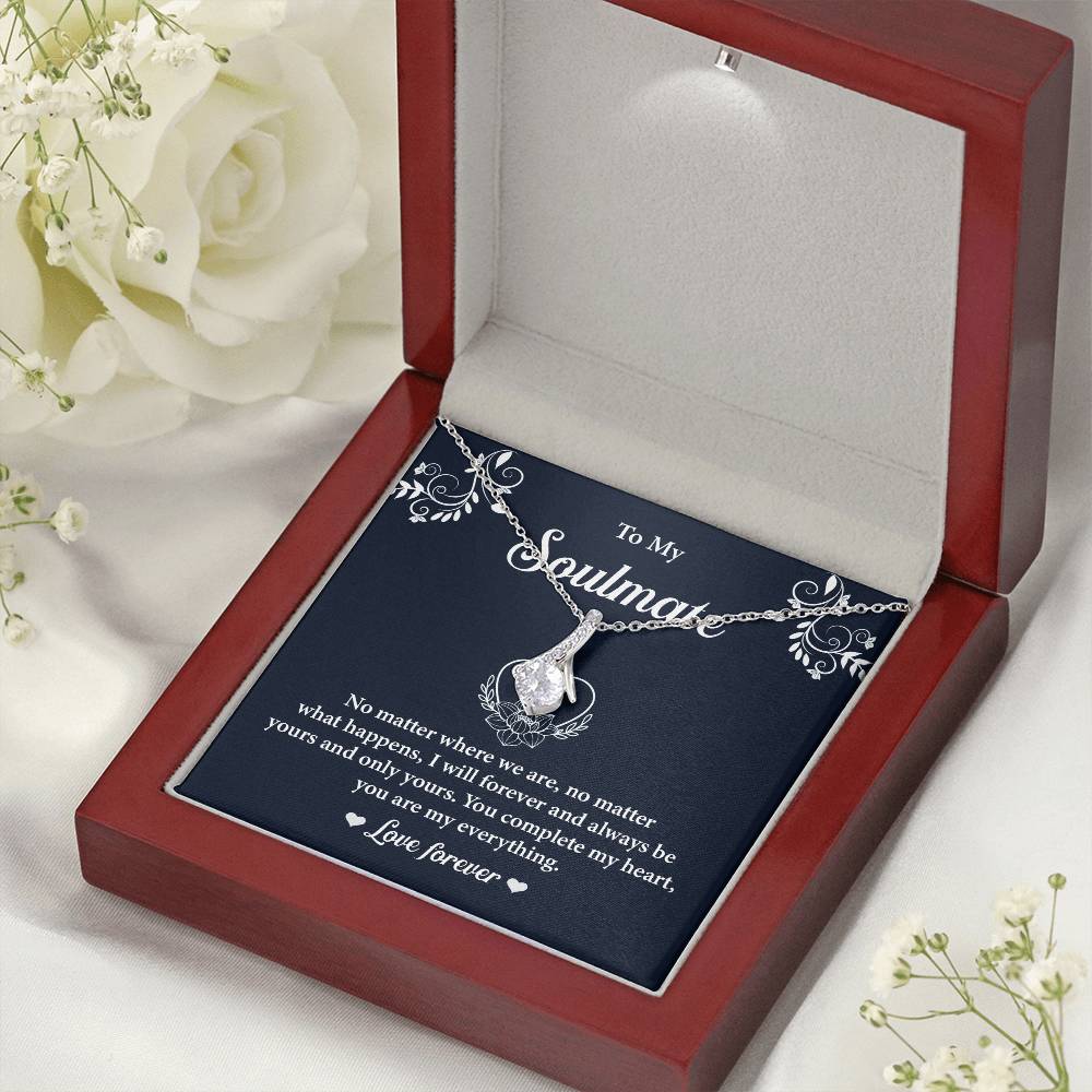 Soulmate Necklace Gift for Her with Message Card