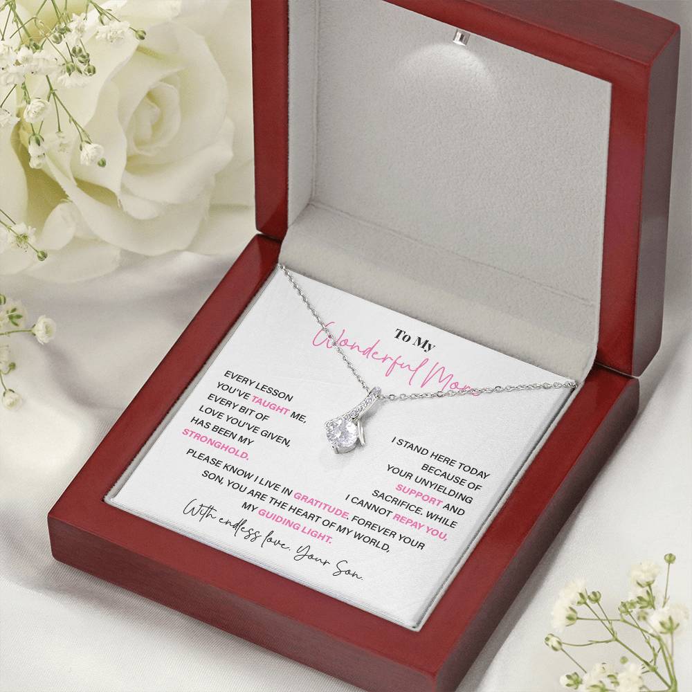 To My Wonderful Mom Thoughtful Birthday Necklace For Mom Best Mother’s Day Gift Christmas Necklace Heartfelt Anniversary Necklace Heartfelt Anniversary Necklace