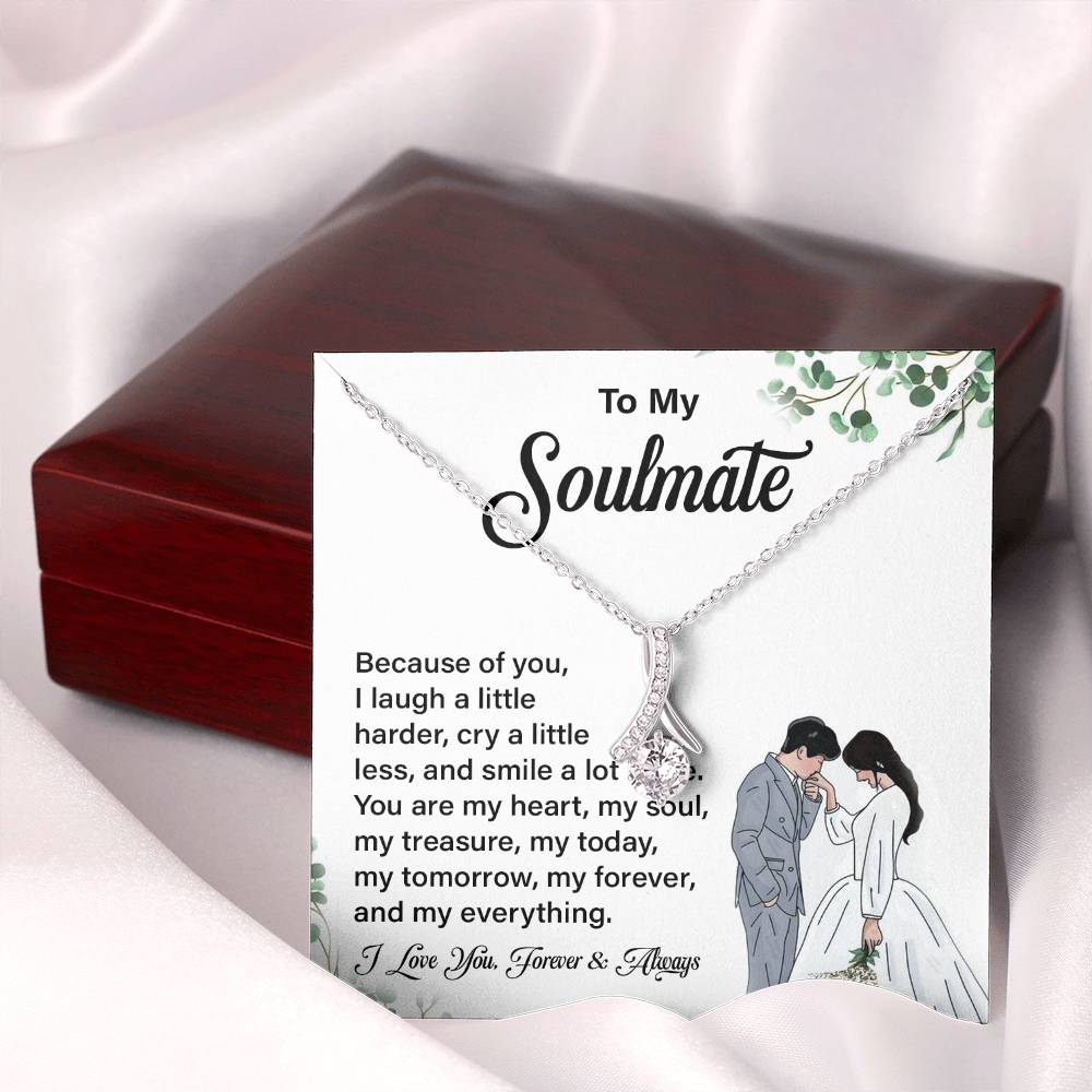 Soulmate Pendant Necklace Gift with Message Card