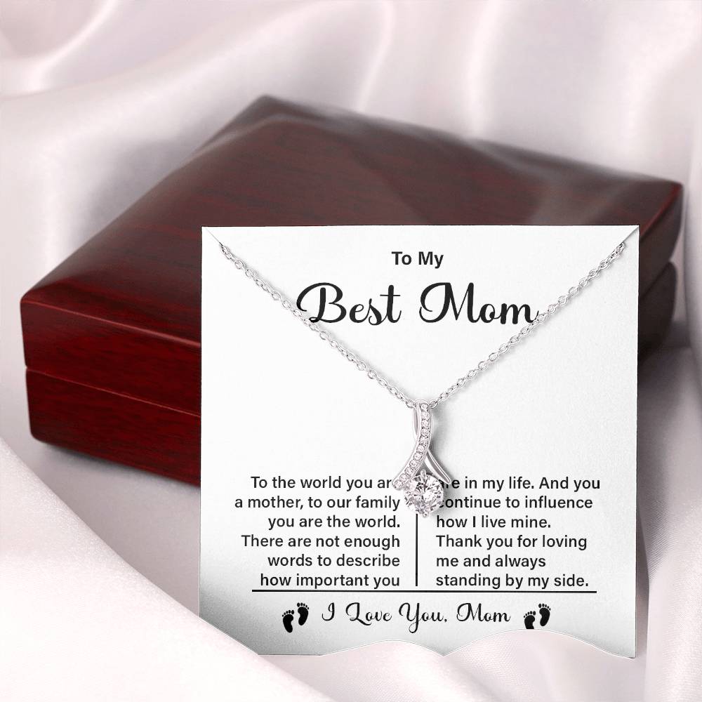 Best Mom Necklace Gift with Heartfelt Message Card