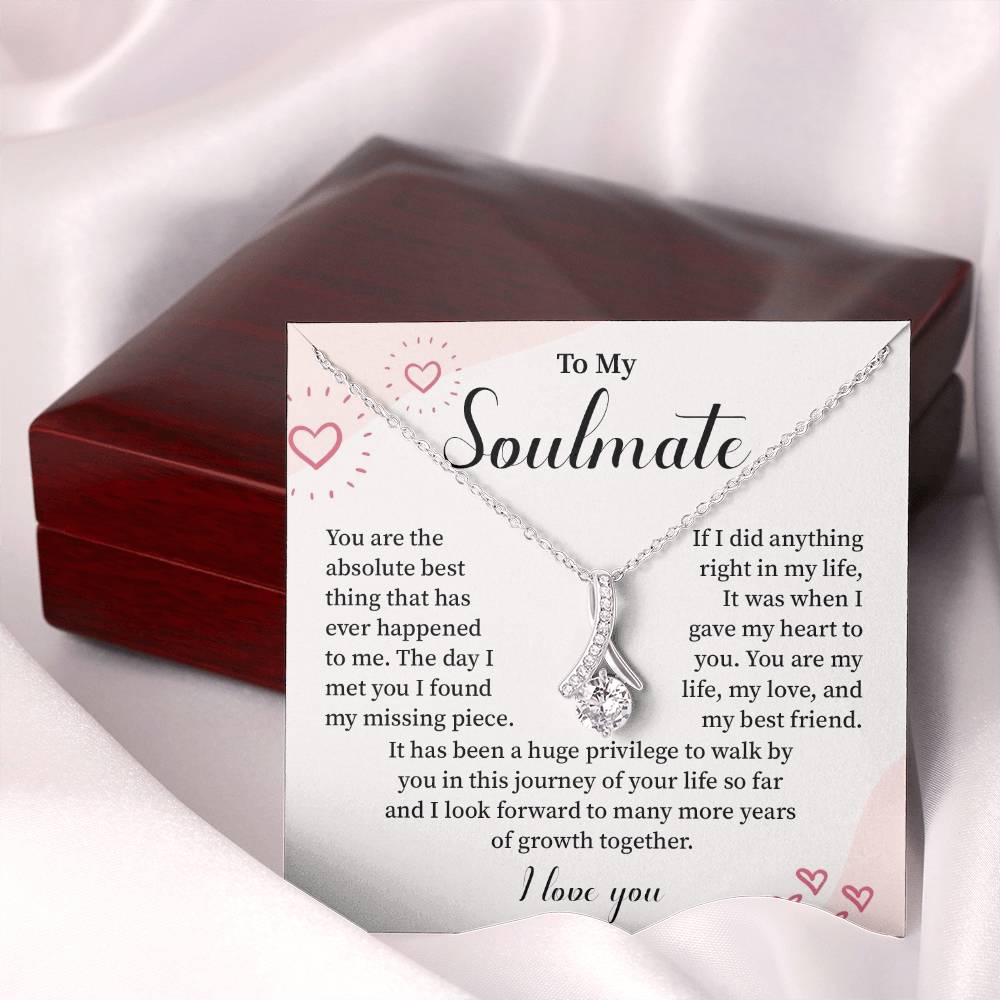 Romantic Soulmate Necklace for Her – Message Card Gift