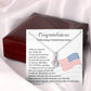 United States Citizenship Gift Necklace With Message Card