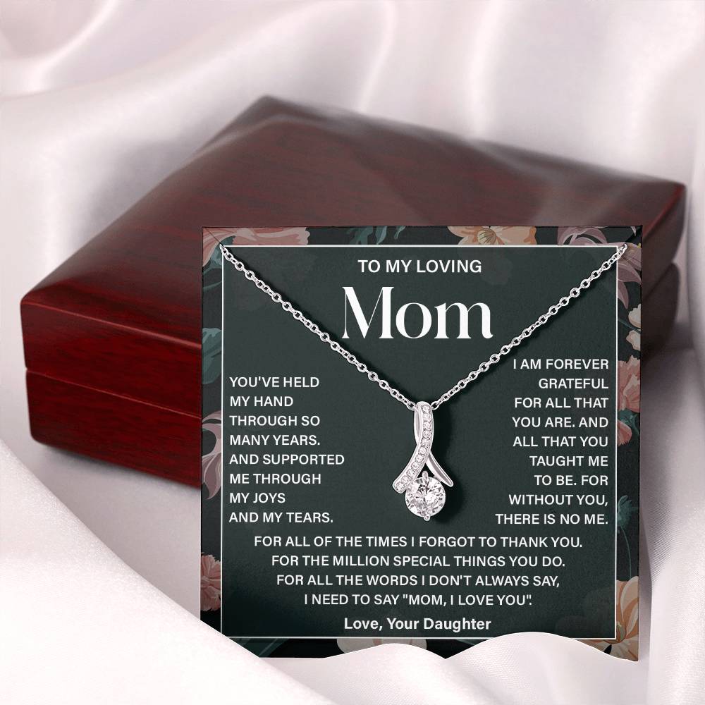 Daughter to Mom Necklace Gift with Message Card