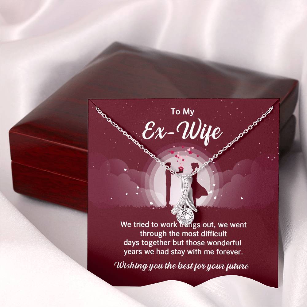 Ex-Wife Necklace Gift – Elegant Jewelry with Message Card