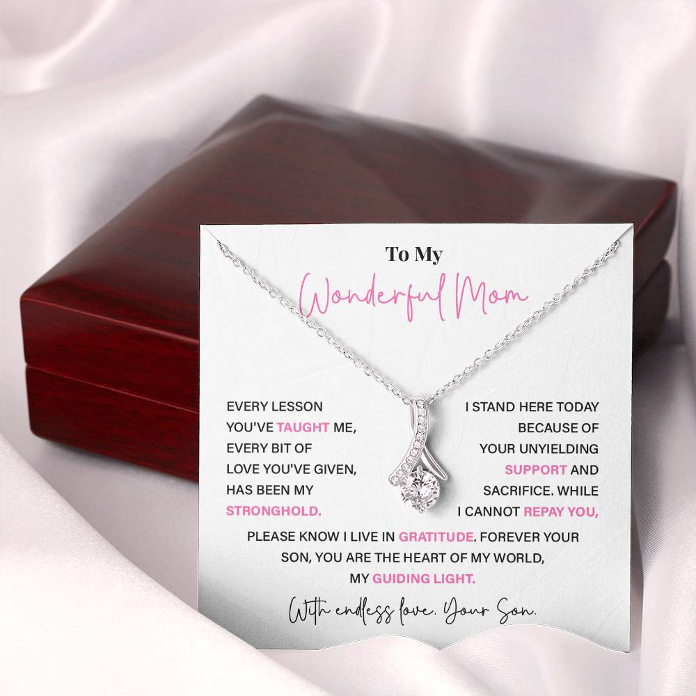 To My Wonderful Mom Thoughtful Birthday Necklace For Mom Best Mother’s Day Gift Christmas Necklace Heartfelt Anniversary Necklace Heartfelt Anniversary Necklace