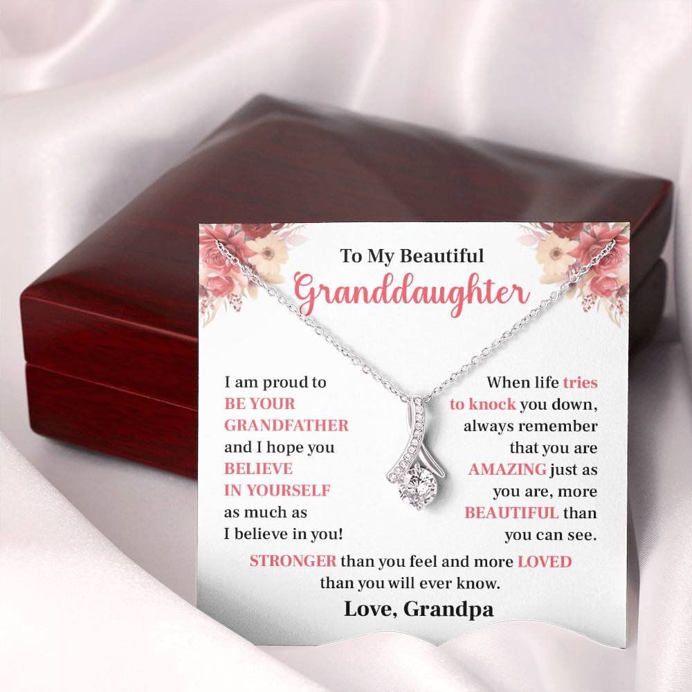 Grandpa to Granddaughter Necklace – You Are Loved & Strong