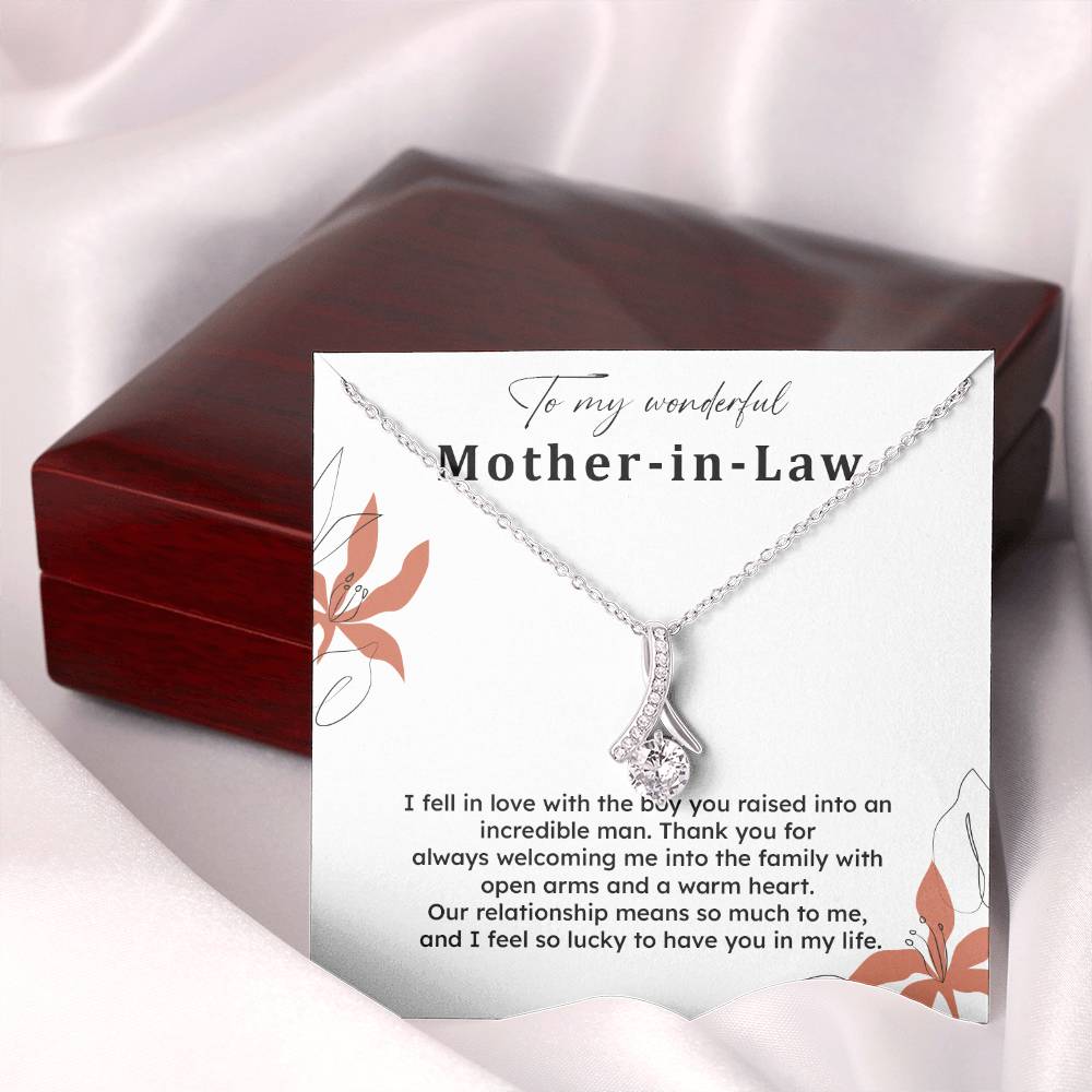 To My Wonderful Mother-in-law Necklace Mother-in-law Necklace Gift Thank You Gift For Mother-in-law Sentimental Mother-in-law Jewelry Jewelry For Mother-in-law Emotional Gift For Mother-in-law Meaningful Gift For Mother-in-law Mother Sentimental Jewelry