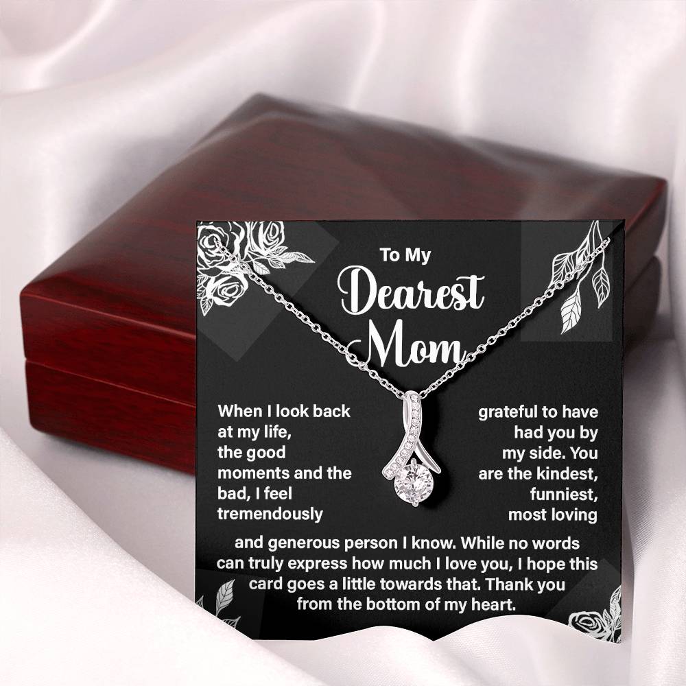 Dearest Mom Necklace Gift – Heartfelt Message Card