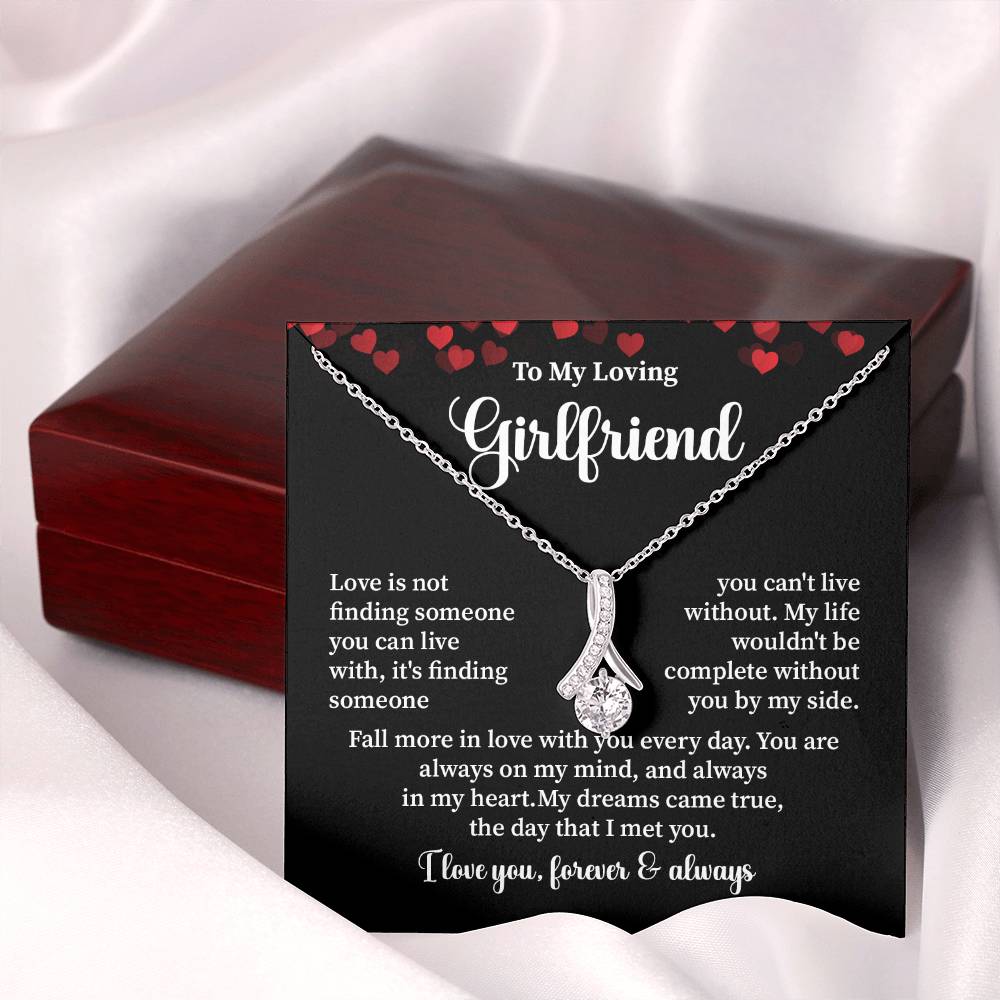 To My Loving Girlfriend Necklace with Message Card