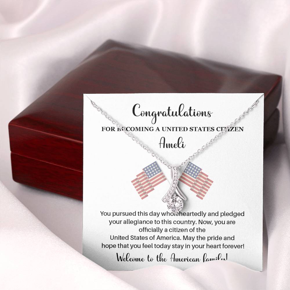 Congratulations Necklace For New U.s. Citizen Necklace For New U.s. Citizen Gift For New Citizen U.s. Citizenship Gift American Pride Necklace Gift For Newly Naturalized Citizen Welcome To America Gift Necklace For Becoming A U.s. Citizen