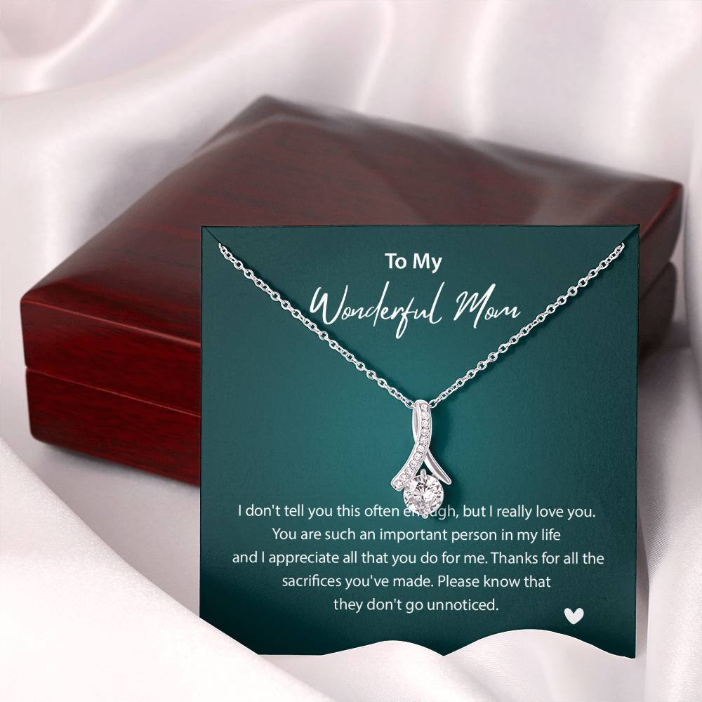 To My Wonderful Mom Wonderful Mom Necklace Gift Unique Gift For Mother-child Bond Unique Gift For Mother-child Bond Necklace For Family Bond Thoughtful Gift For Mother-child Bond Spiritual Bond With Mom Necklace Spiritual Bond With Mom Necklace