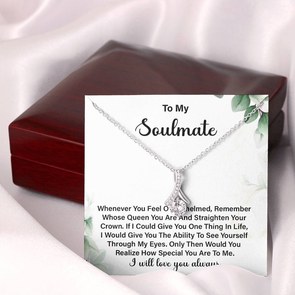 Inspirational Soulmate Necklace Gift for Her – Message Card