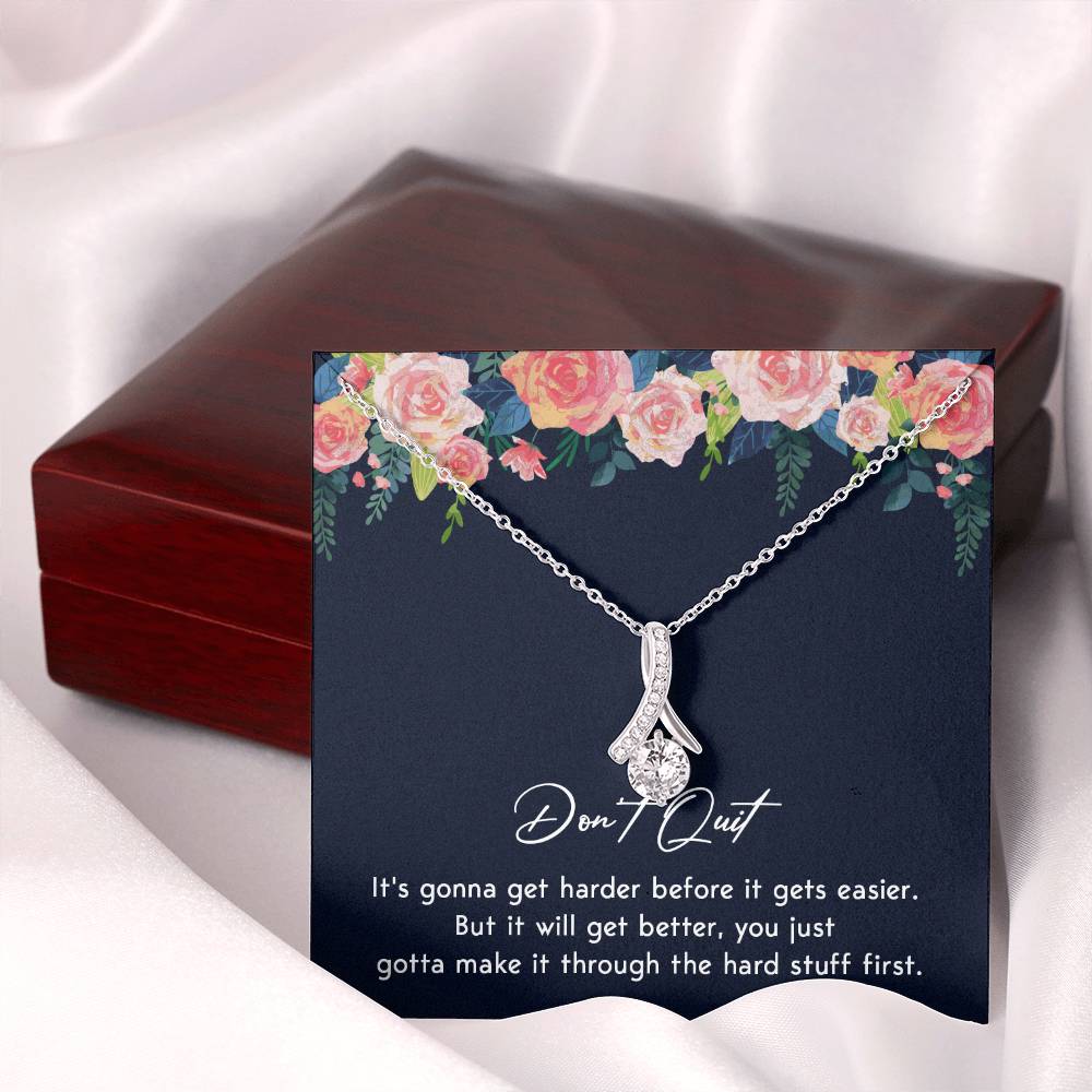 Don't Quit Meaningful Gift Don't Quit Necklace Supportive Gift You Are Strong Necklace Cancer Survivor Jewelry Stronger Necklace Braver Necklace Breast Cancer Necklace For Soulmate Motivational Jewelry Emotional Connection Necklace Never Give Up Necklace