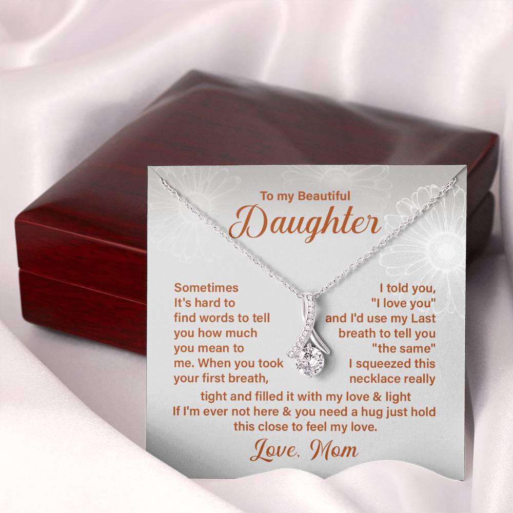Daughter Necklace Gift from Mom – Message Card and Gift Box