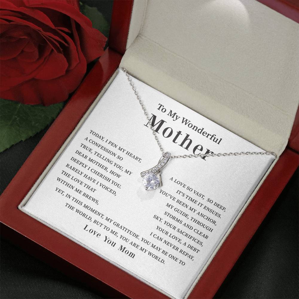 To My Wonderful Mother Love You Forever Mom Necklace Wonderful Mother Necklace Gift Unique Gift For Mother-child Bond Meaningful Gift For Mom Special Occasion Gift For Mom Unique Family Bond Necklace Spiritual Bond With Mom Necklace