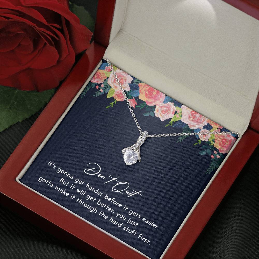 Don't Quit Meaningful Gift Don't Quit Necklace Supportive Gift You Are Strong Necklace Cancer Survivor Jewelry Stronger Necklace Braver Necklace Breast Cancer Necklace For Soulmate Motivational Jewelry Emotional Connection Necklace Never Give Up Necklace