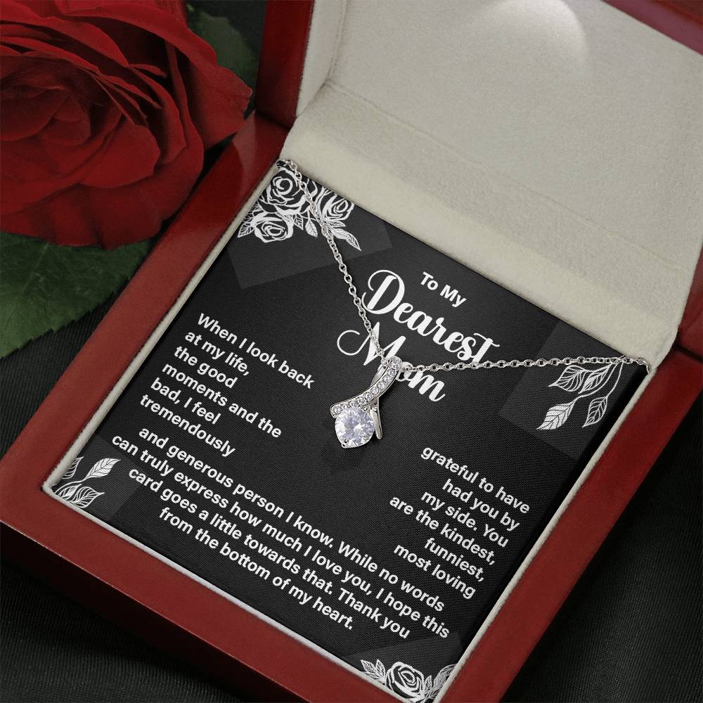 Dearest Mom Necklace Gift – Heartfelt Message Card