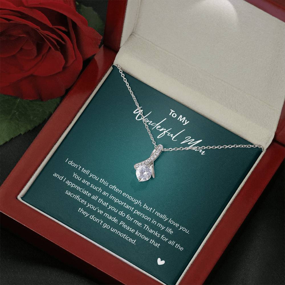 To My Wonderful Mom Wonderful Mom Necklace Gift Unique Gift For Mother-child Bond Unique Gift For Mother-child Bond Necklace For Family Bond Thoughtful Gift For Mother-child Bond Spiritual Bond With Mom Necklace Spiritual Bond With Mom Necklace