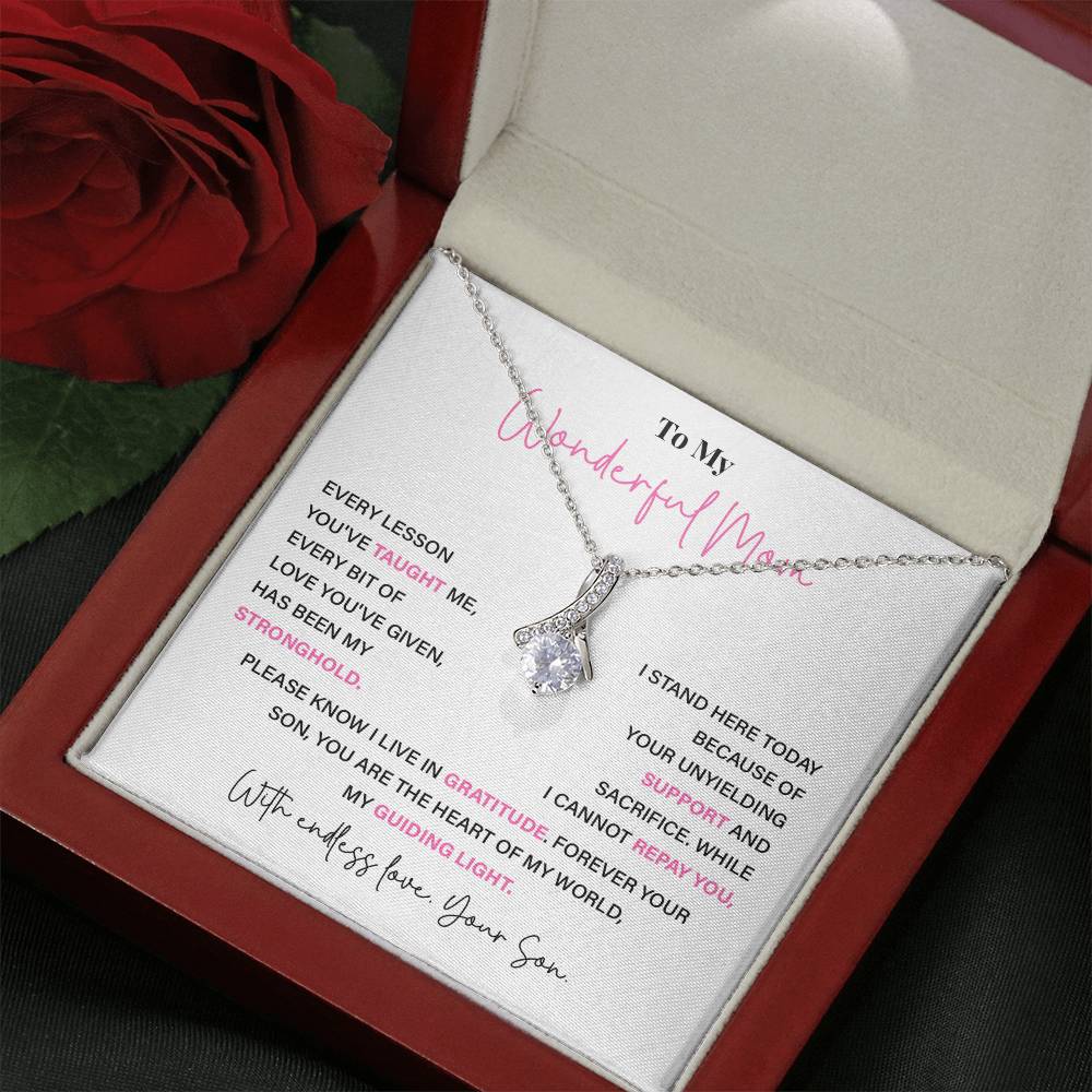 To My Wonderful Mom Thoughtful Birthday Necklace For Mom Best Mother’s Day Gift Christmas Necklace Heartfelt Anniversary Necklace Heartfelt Anniversary Necklace