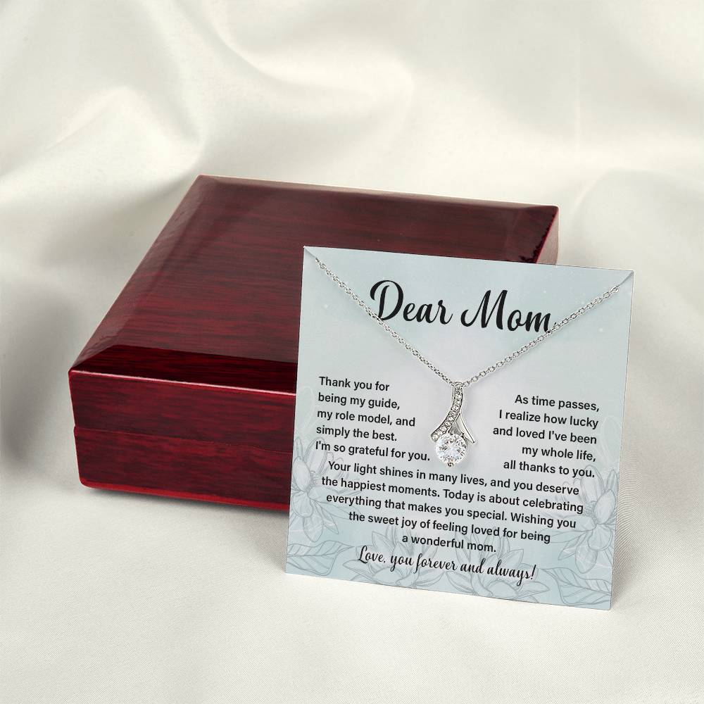 Dear Mom, Guide Pendant For Her Heartfelt Necklace For Love Role Model Jewelry For Mom Thank You Gift Sentimental Necklace Sweet Gift For A Special Woman Appreciation Necklace For Her Thoughtful Gift Sentimental Pendant