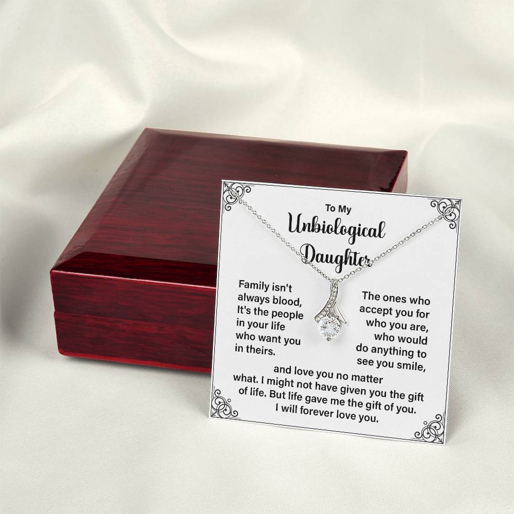 Unbiological Daughter Necklace with Gift Box