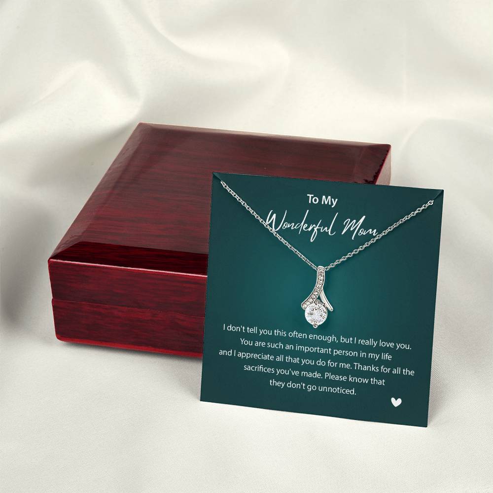 To My Wonderful Mom Wonderful Mom Necklace Gift Unique Gift For Mother-child Bond Unique Gift For Mother-child Bond Necklace For Family Bond Thoughtful Gift For Mother-child Bond Spiritual Bond With Mom Necklace Spiritual Bond With Mom Necklace