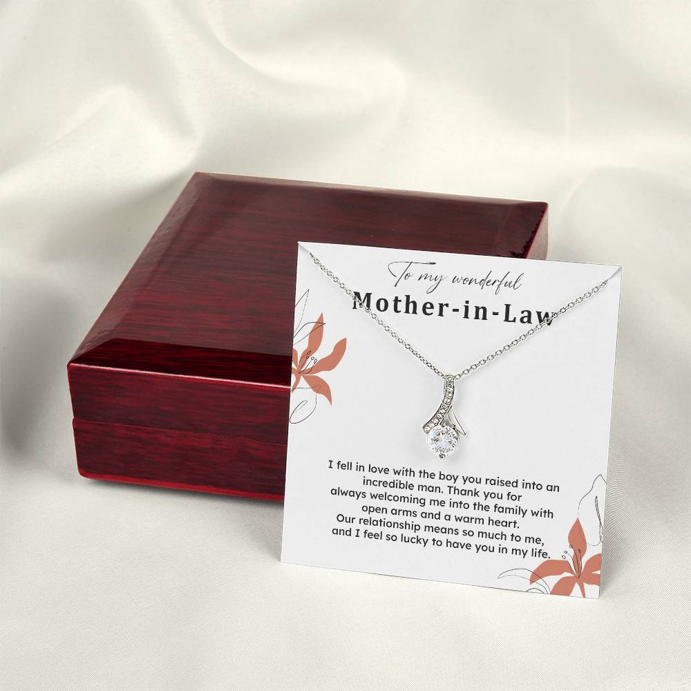 To My Wonderful Mother-in-law Necklace Mother-in-law Necklace Gift Thank You Gift For Mother-in-law Sentimental Mother-in-law Jewelry Jewelry For Mother-in-law Emotional Gift For Mother-in-law Meaningful Gift For Mother-in-law Mother Sentimental Jewelry