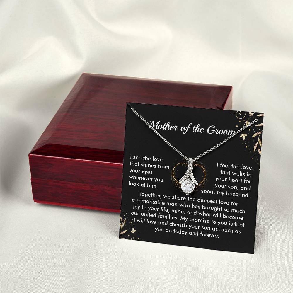 Mother of Groom Necklace Gift from Bride Message Card