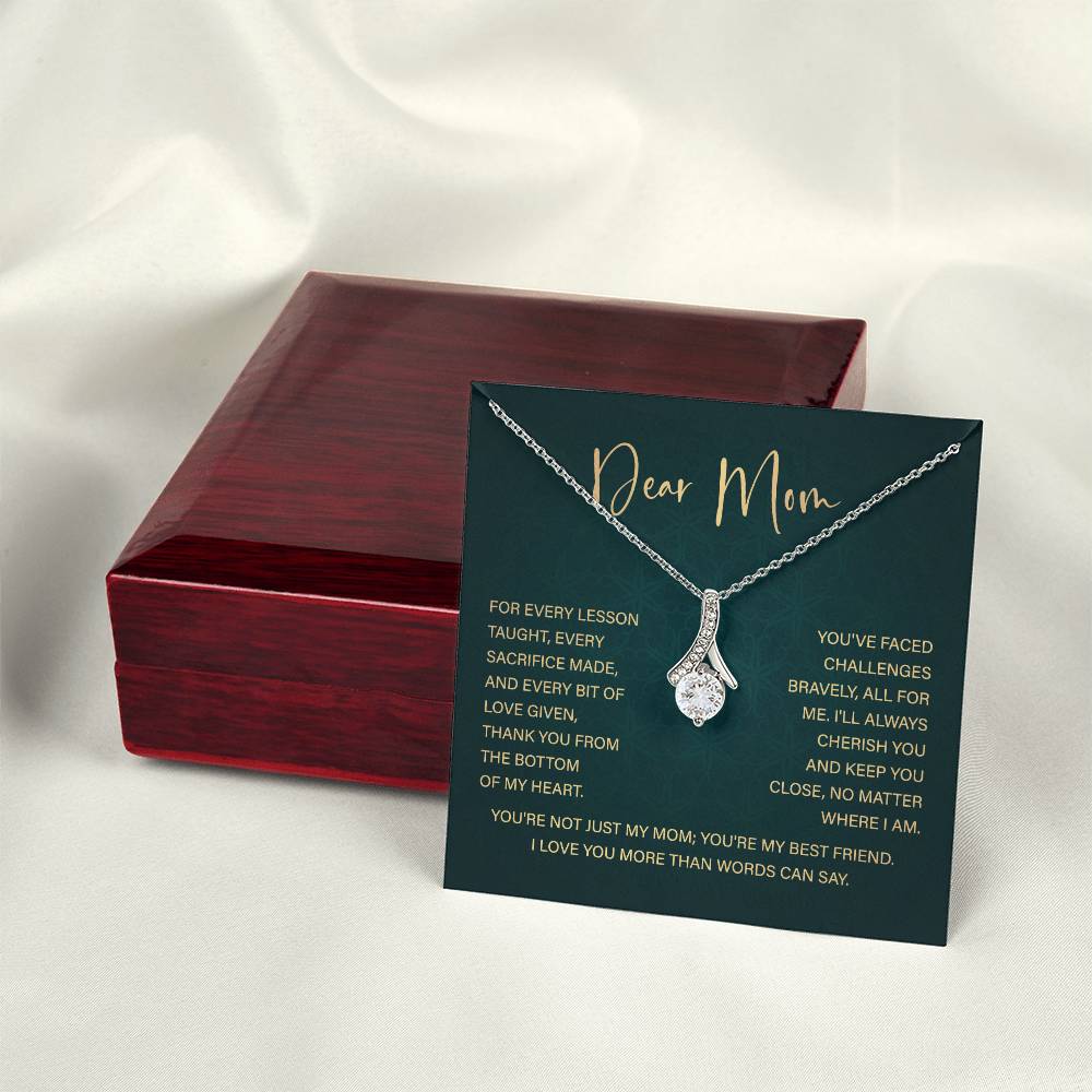 Dear Mom Mother’s Day Necklace From Daughter/son Special Birthday Jewelry For Mother Best Anniversary Necklace Gift Thoughtful Christmas Gift Just Because Necklace Gift Heart-shaped Jewelry Sentimental Necklace With Message Card