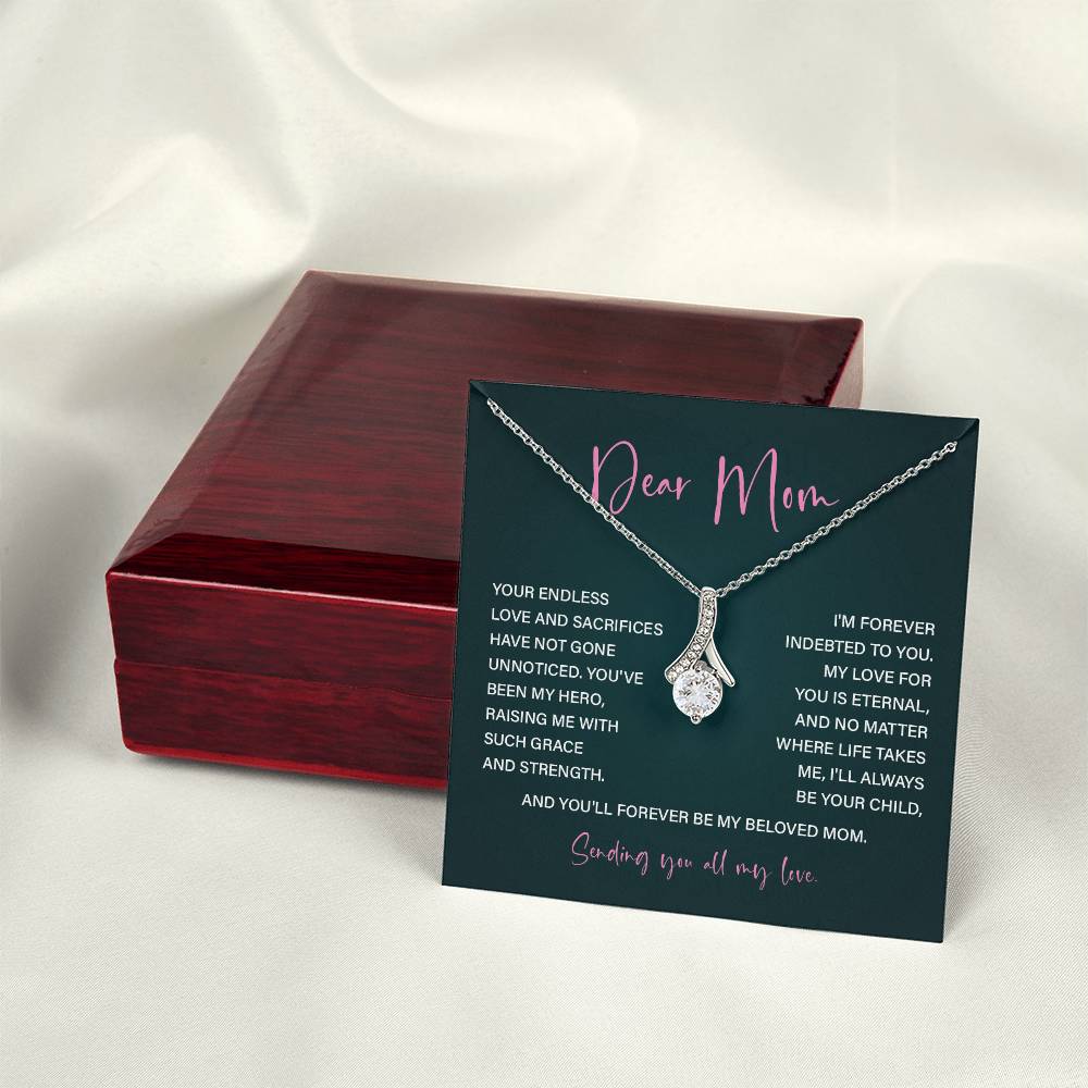 Dear Mom Mother’s Day Necklace For Mom Sentimental Birthday Gift Sentimental Anniversary Gift Christmas Jewelry Gift Best Thank You Gift  Special Necklace Jewelry Gift With Message Card