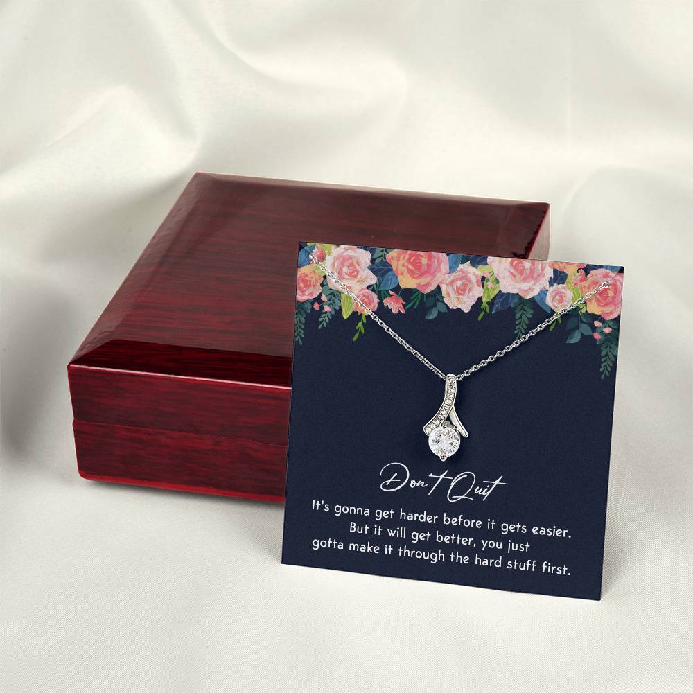 Don't Quit Meaningful Gift Don't Quit Necklace Supportive Gift You Are Strong Necklace Cancer Survivor Jewelry Stronger Necklace Braver Necklace Breast Cancer Necklace For Soulmate Motivational Jewelry Emotional Connection Necklace Never Give Up Necklace