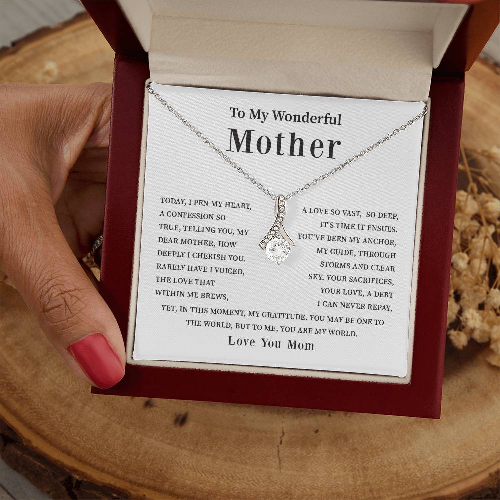 To My Wonderful Mother Love You Forever Mom Necklace Wonderful Mother Necklace Gift Unique Gift For Mother-child Bond Meaningful Gift For Mom Special Occasion Gift For Mom Unique Family Bond Necklace Spiritual Bond With Mom Necklace