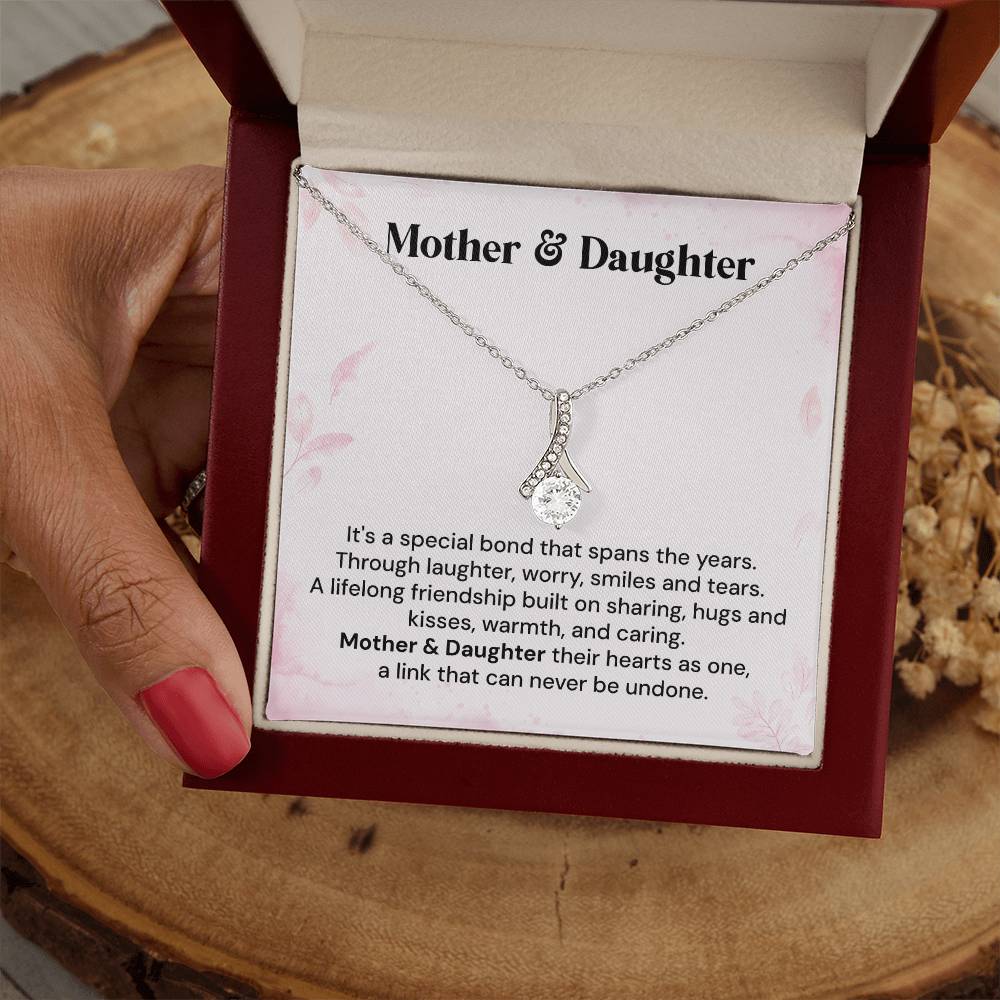 Mother & Daughter Necklace Gift With Heartfelt Card