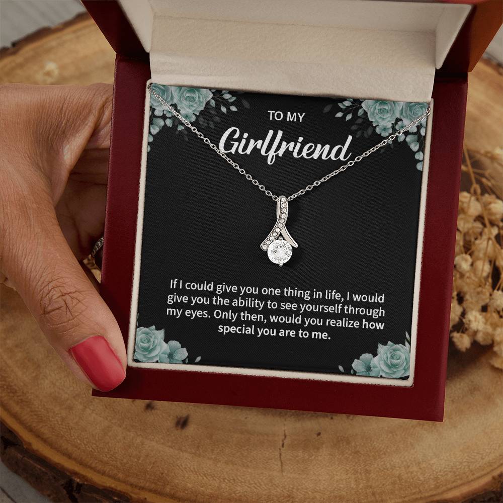 To My Girlfriend Necklace – Jewelry Gift with Message Card