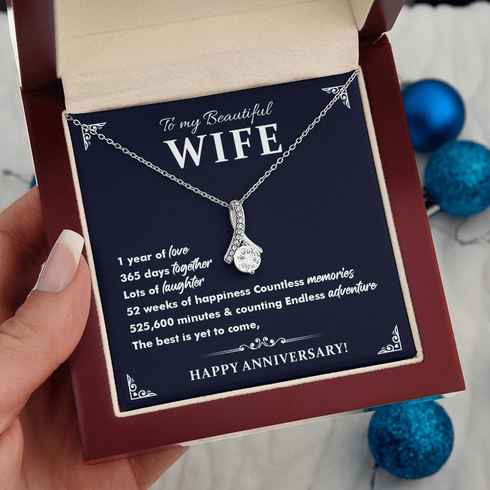 1st Anniversary Necklace Gift for Wife – Elegant Box